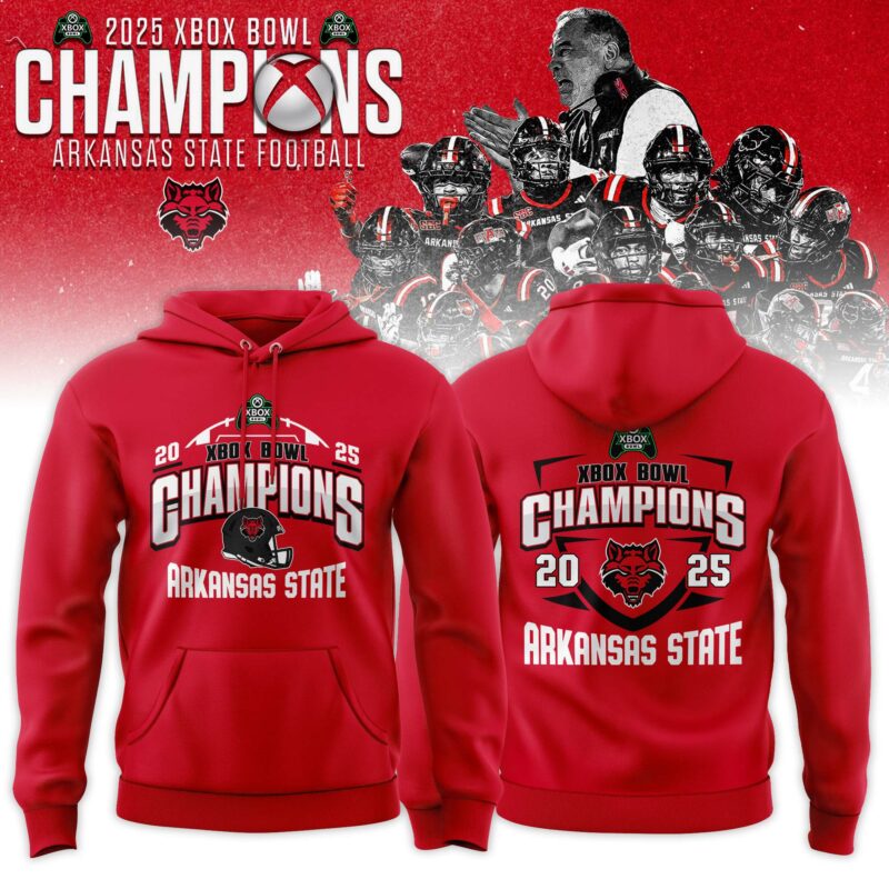 Arkansas State Red Wolves 2025 Xbox Bowl Champions Hoodie