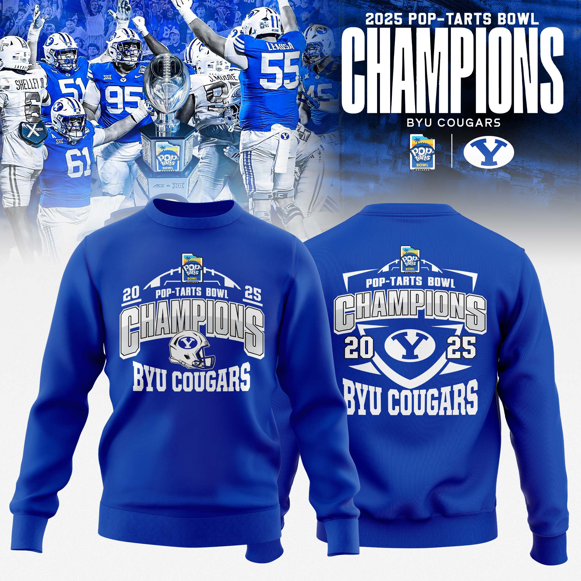 _ .BYU Cougars 2025 Pop-Tarts Bowl Champions Sweatshirt