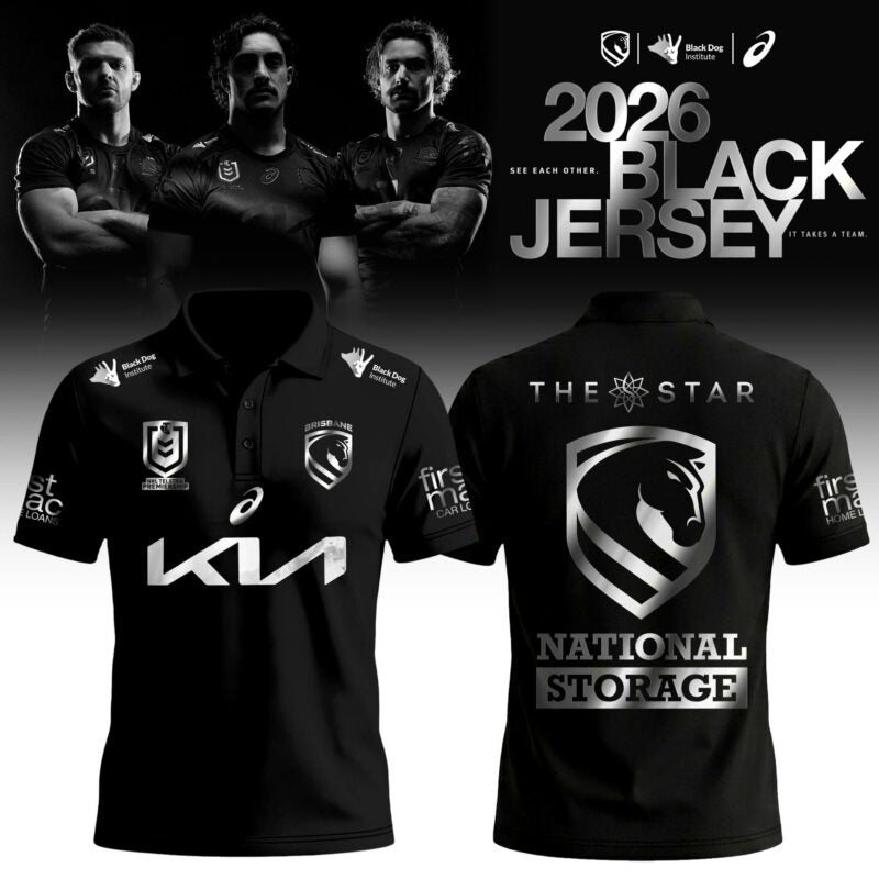 Brisbane Broncos 2026 Black Polo