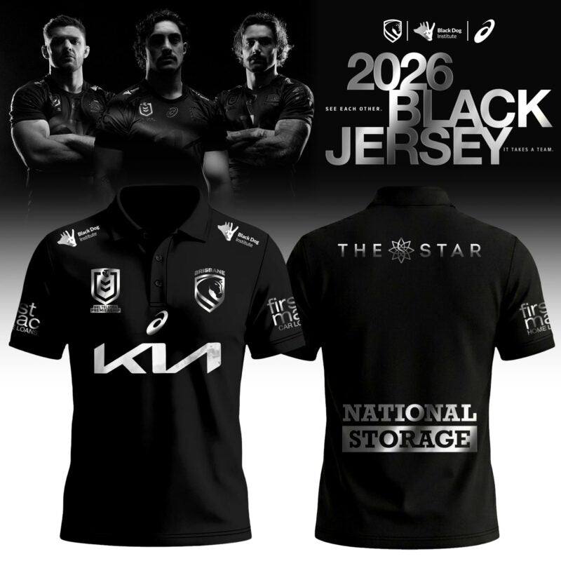 Brisbane Broncos 2026 Black Polo