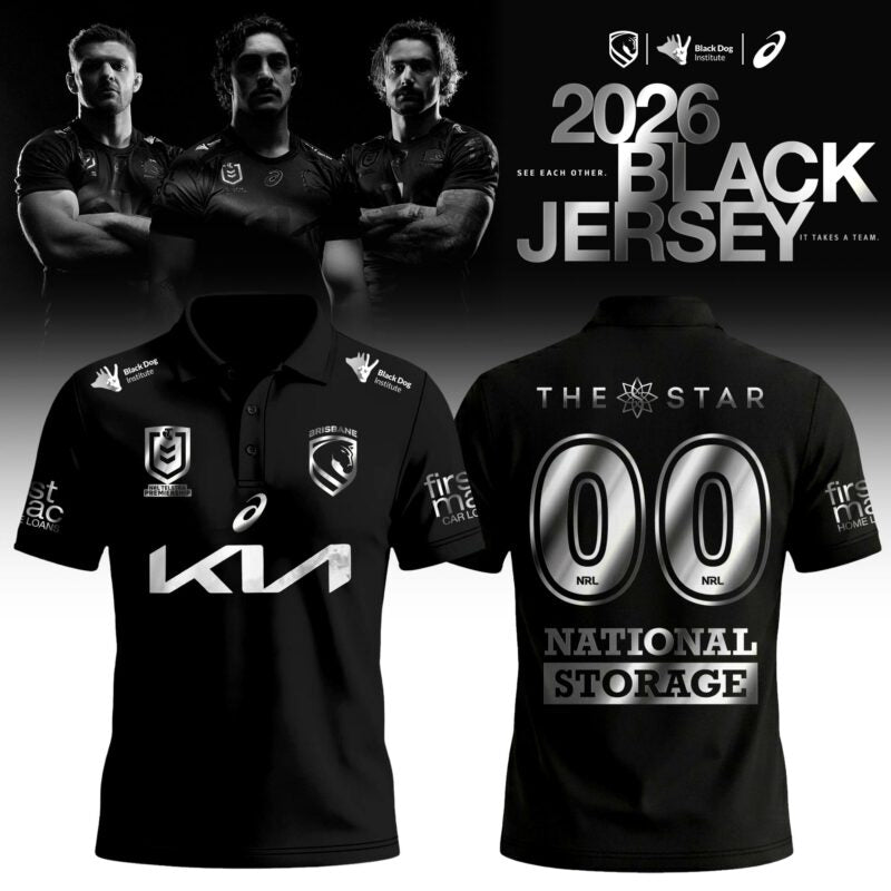 Brisbane Broncos 2026 Black Polo