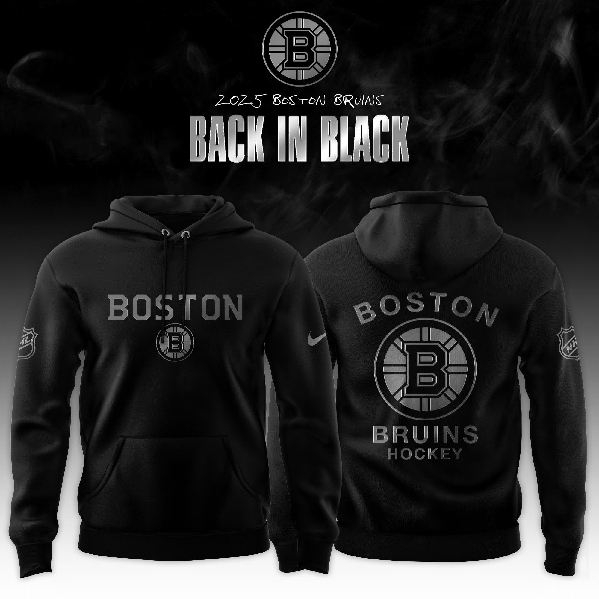 Boston Bruins ‘Back in Black’ 2025 Special Edition Hoodie