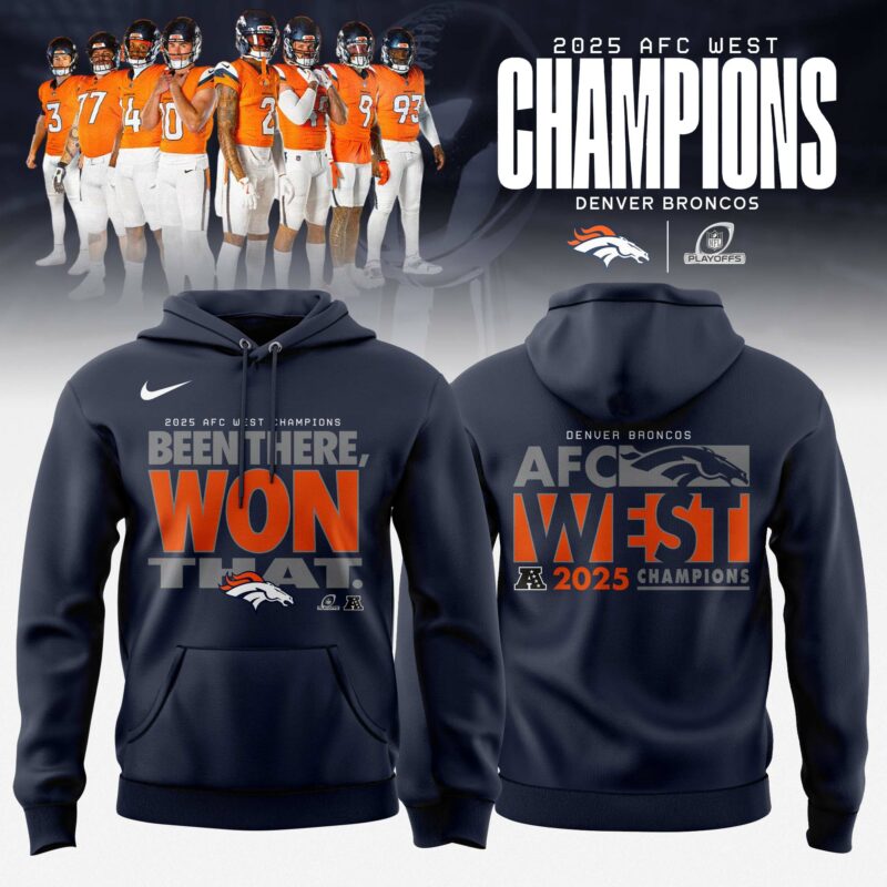 Denver Broncos 2025 AFC West Division Champions Locker Room Hoodie