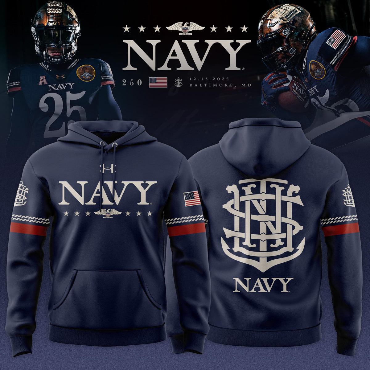 Navy Midshipmen 250th Anniversary Limited Edition Hoodie