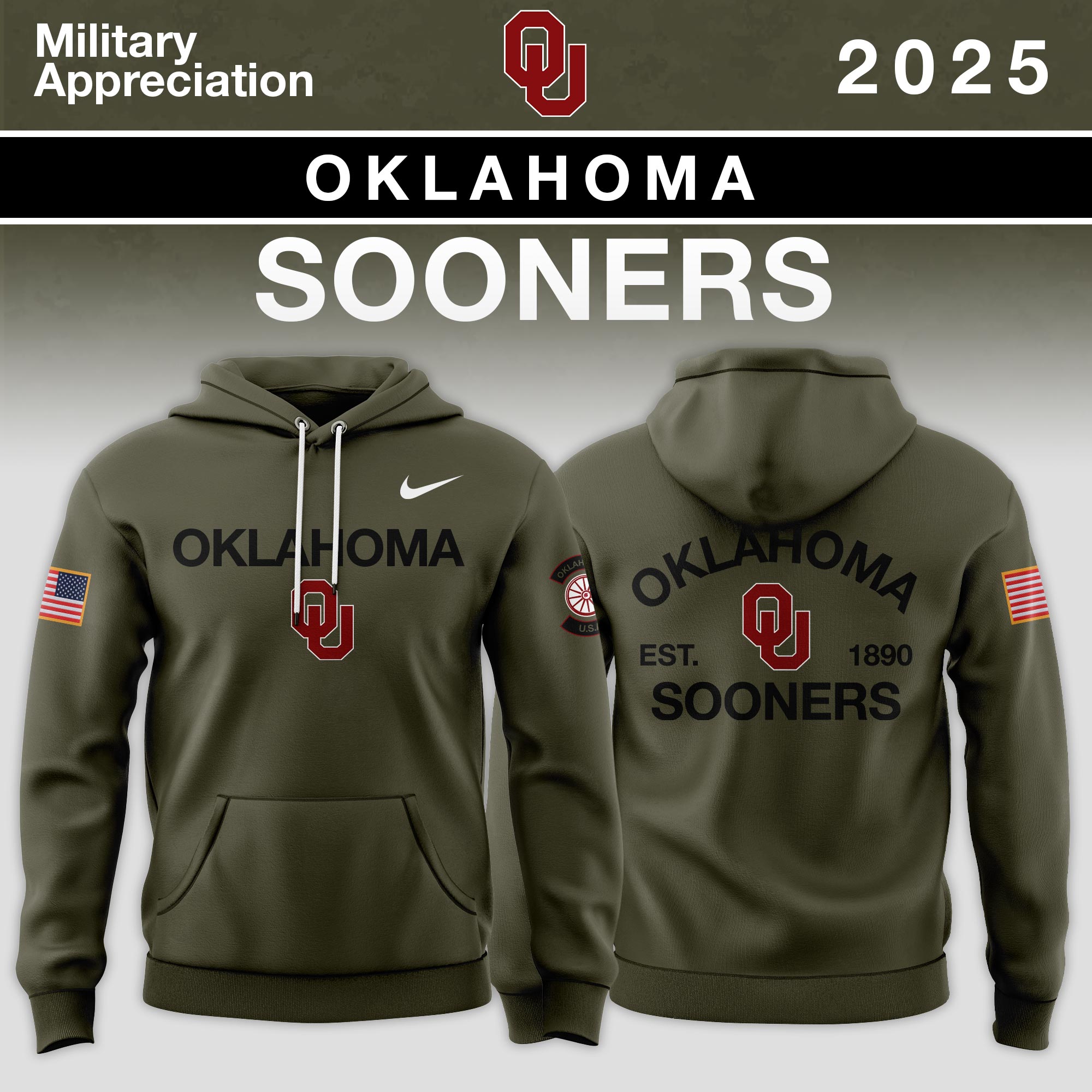 Oklahoma Sooners 2025 Military Appreciation Limited Edition Hoodie