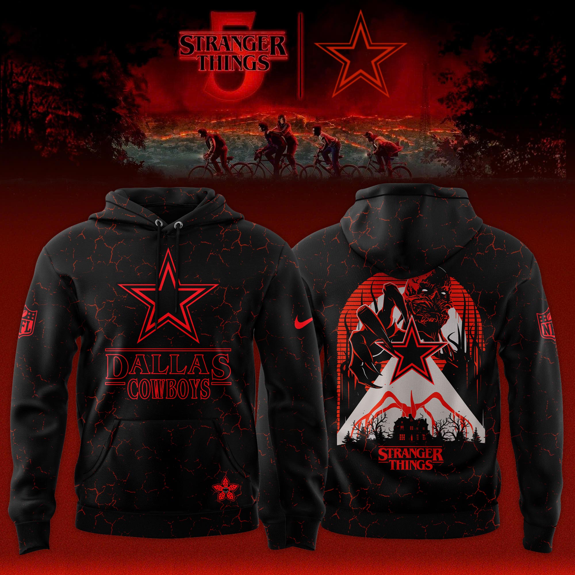 _ ..Dallas Cowboys x Stranger Things Limited Edition Hoodie