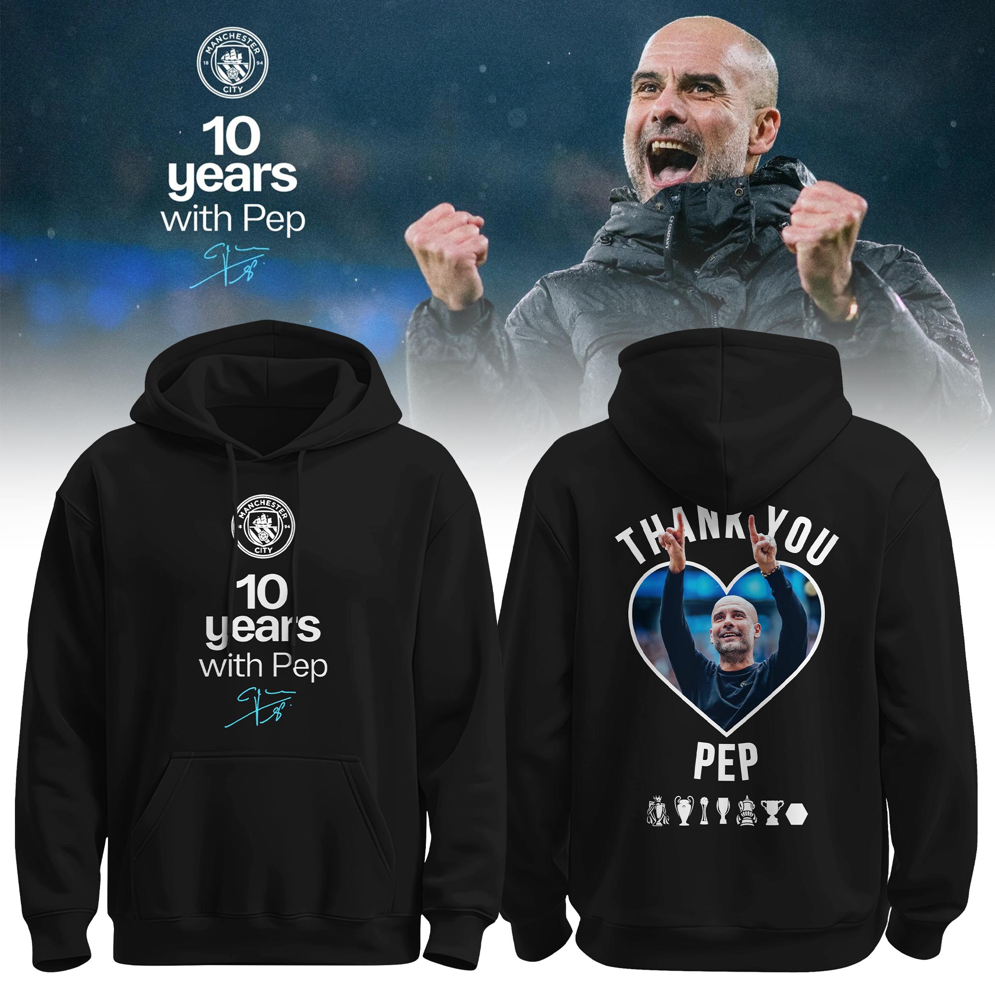Man City Thank You Pep Limited Edition Hoodie