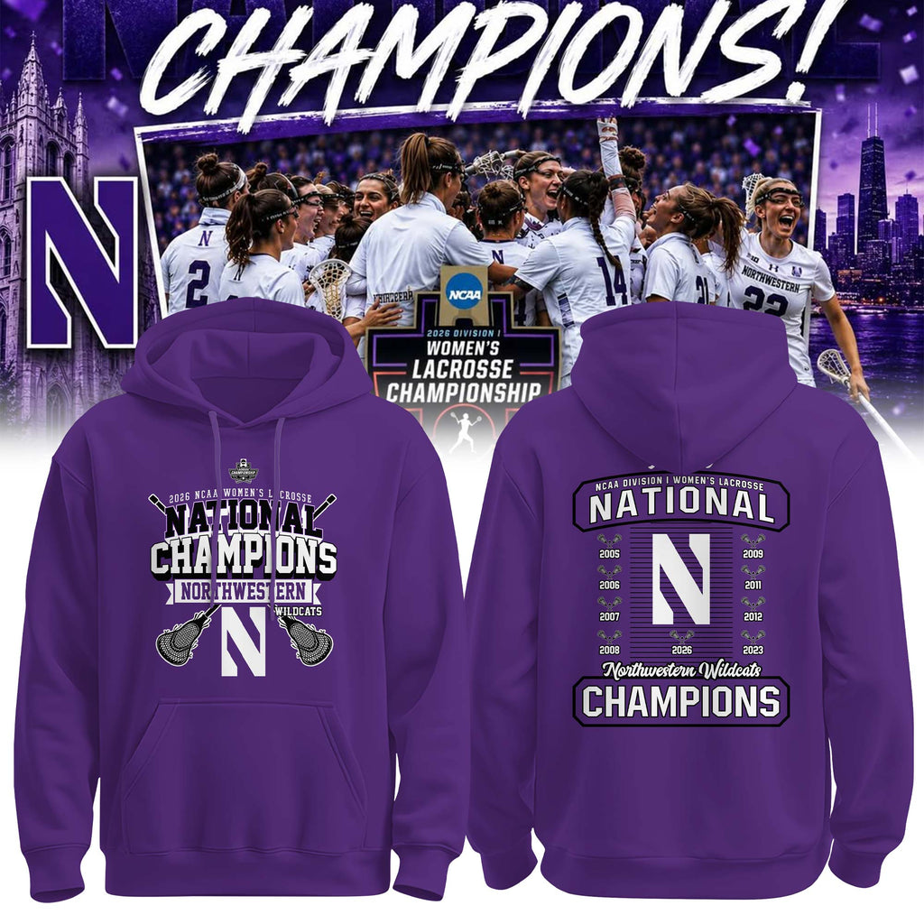 NW 2026 NCAA Women’s Lacrosse National Champions Hoodie