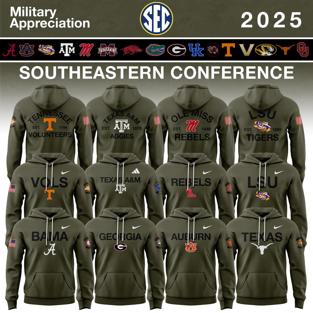 Southeastern Conference Teams 2025 Military Appreciation Limited Edition Hoodie