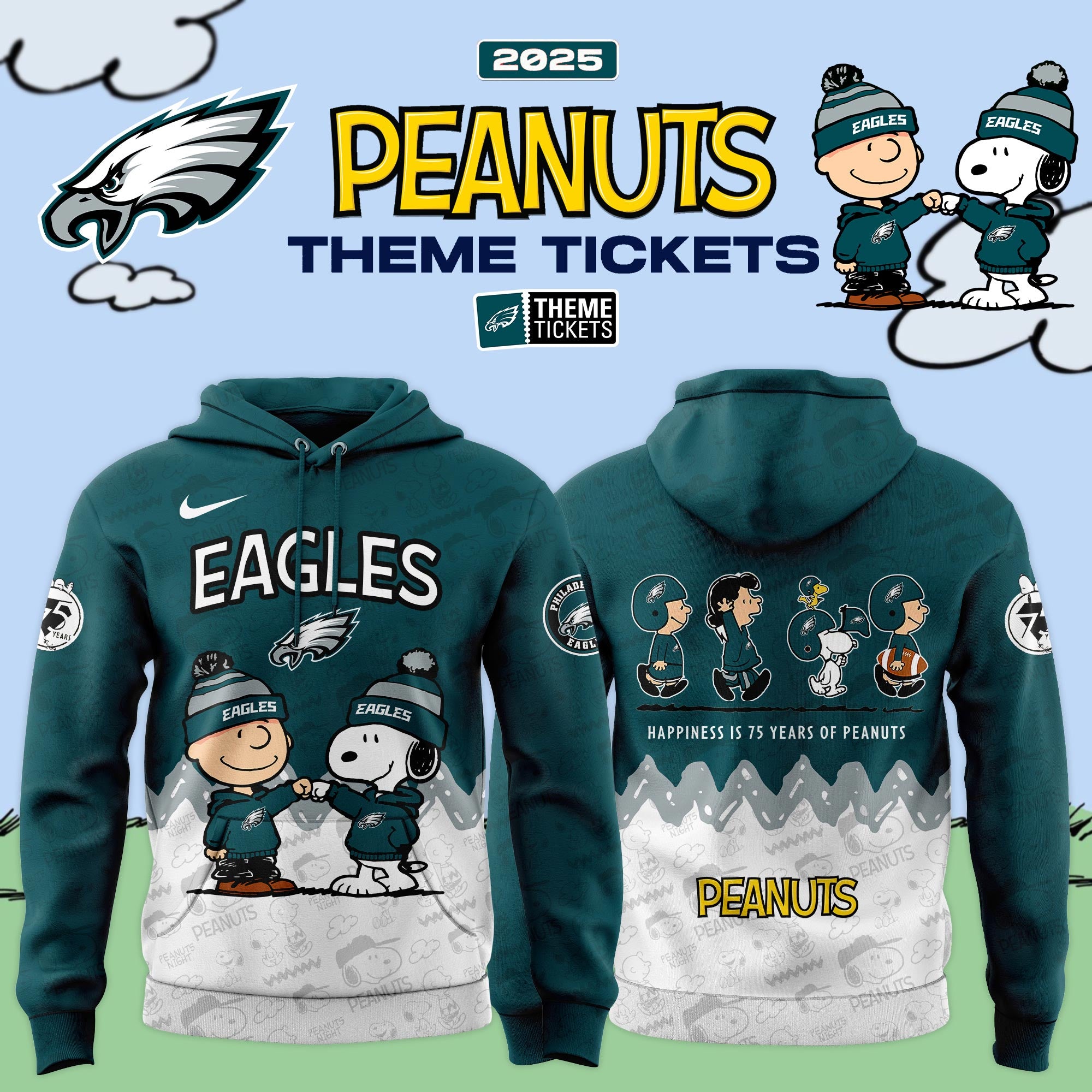 _ Philadelphia Eagles x Peanuts Limited Editions 2025 Hoodie