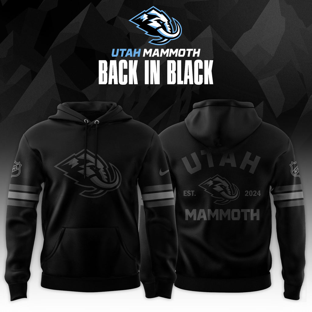 Utah Mammoth 'Back in Black' 2025 Special Edition Hoodie