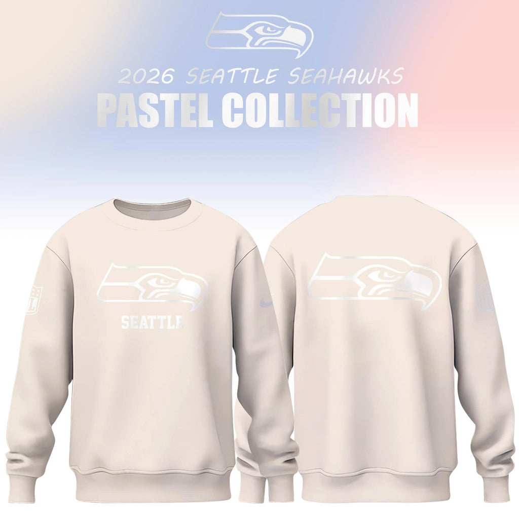 Seattle Seahawks 2026 Travel Pastels Sweatshirt - Cream