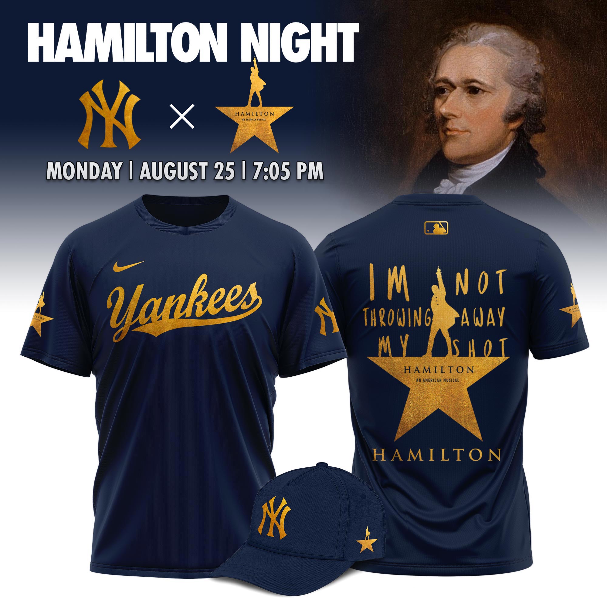 New York Yankees MLB x Hamilton Night 2025 Limited Edition T-Shirt