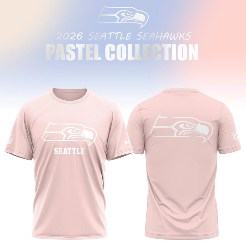 Seattle Seahawks 2026 Travel Pastels Tshirt - Light Pink