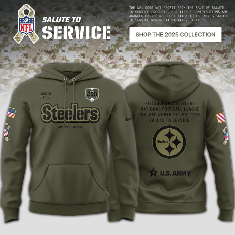 _ Pittsburgh Steelers US Army 's 250th Birthday Limited Editions Hoodie