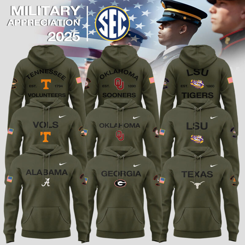 .Southeastern Conference Teams 2025 Military Appreciation Limited Edition Hoodie