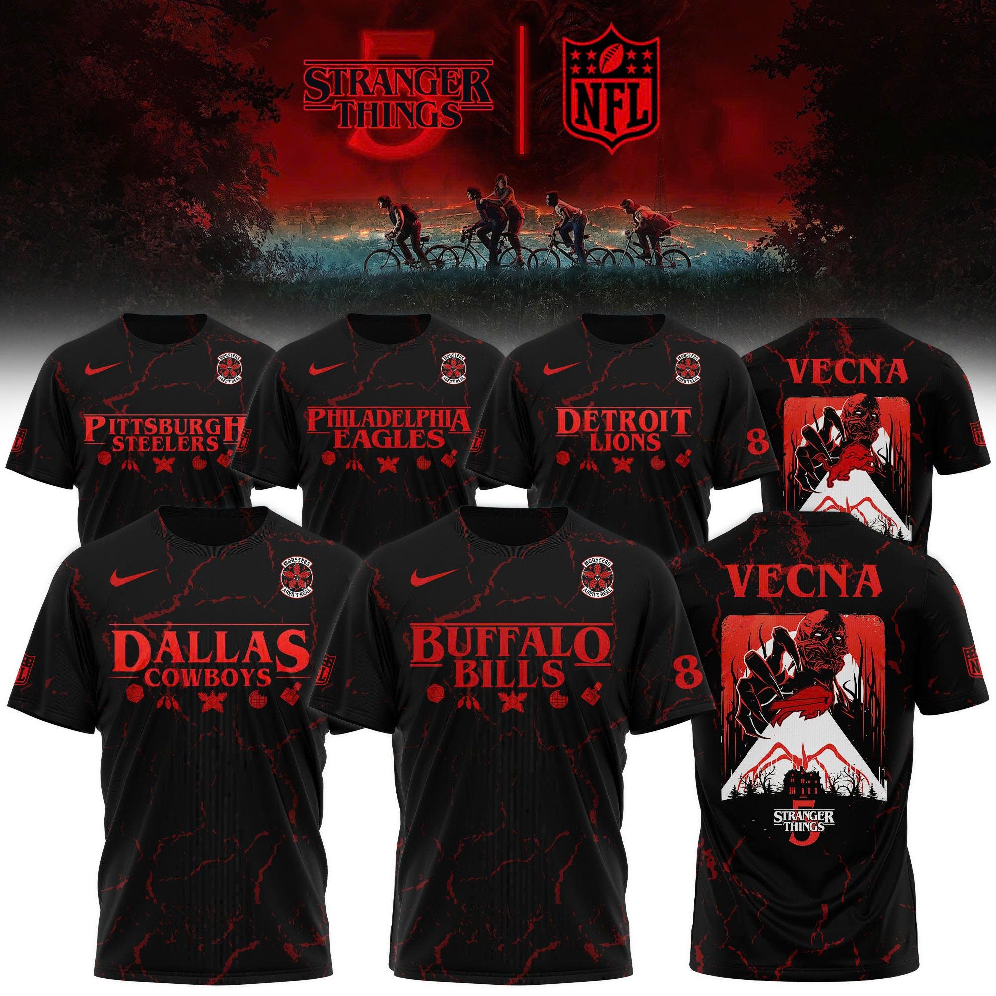 _ NFL x Stranger Things 2025 Special Editions T-Shirts