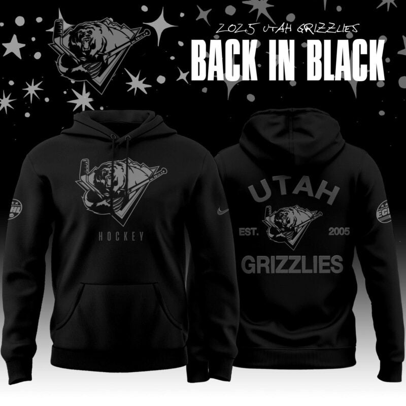 _ Utah Grizzlies Back In Black 2025 Special Edition Hoodie
