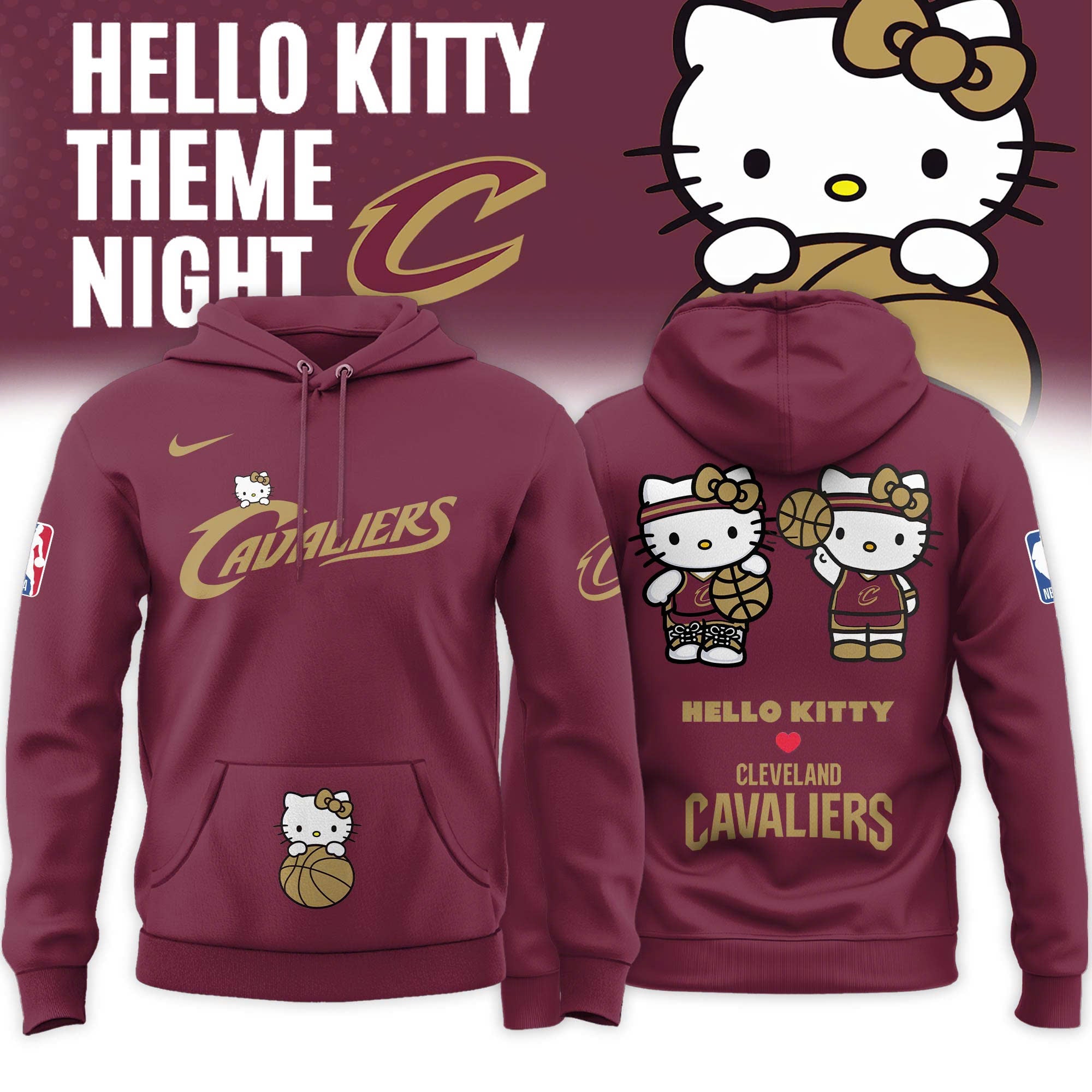 _ Cleveland Cavaliers x Hello Kitty Night 2026 Special Edition Hoodie