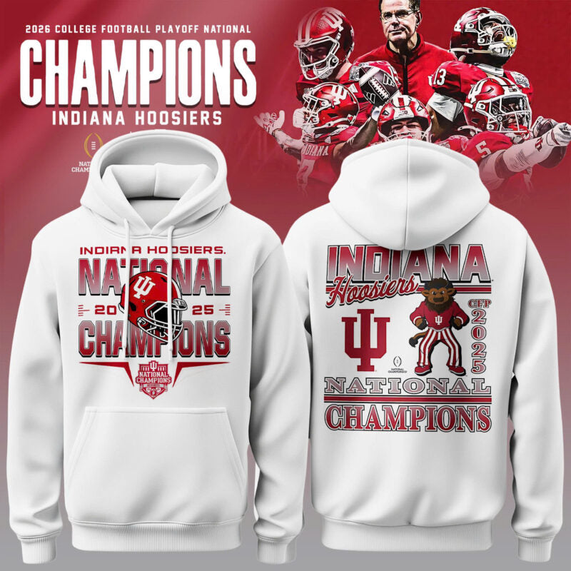 _ Indiana Hoosiers College Football Playoff 2025 National Champions Hoodie White