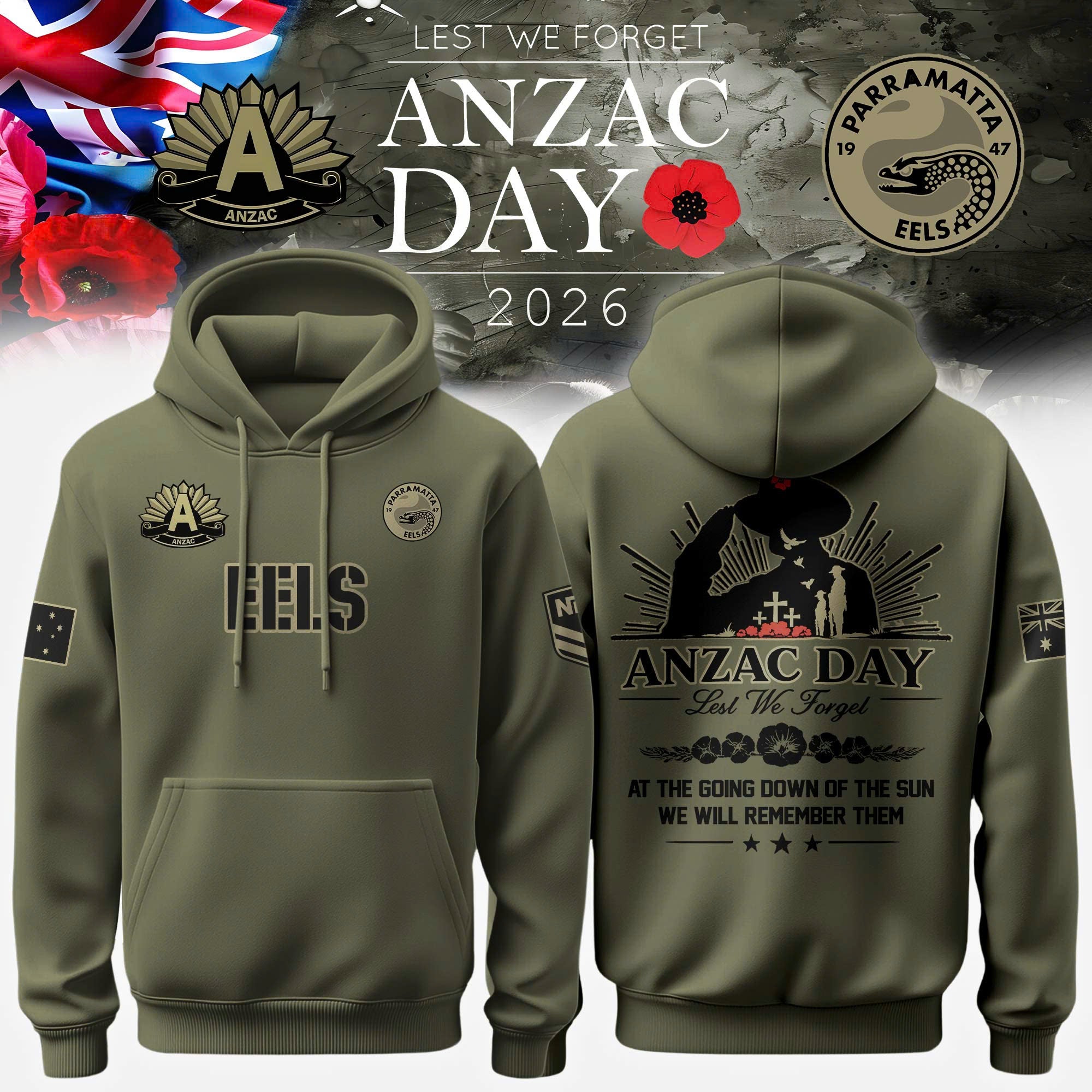Parramatta Eels Anzac Day Hoodie